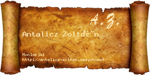 Antalicz Zoltán névjegykártya