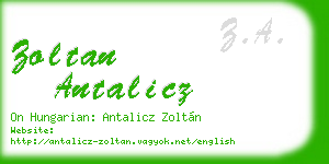 zoltan antalicz business card